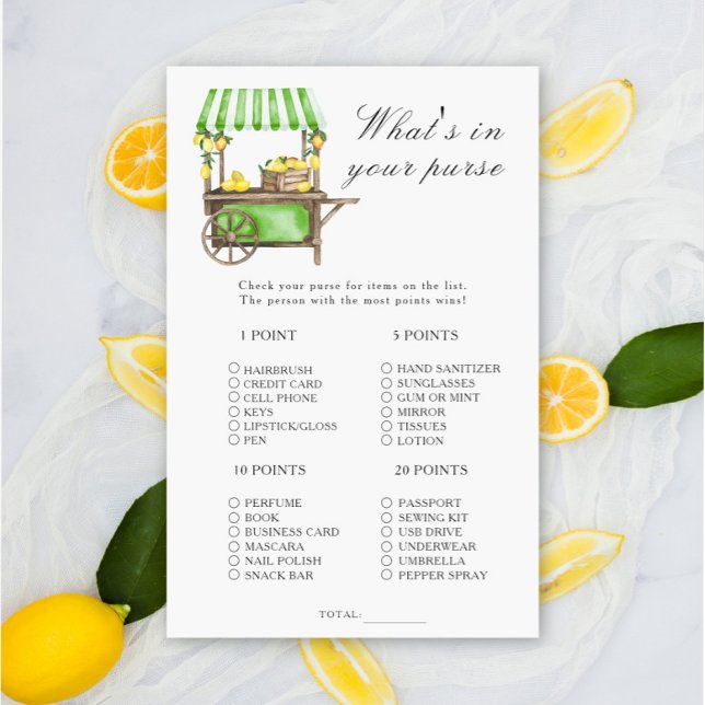 Citrus lemon - What's in your purse game (Skapare uppladdad)