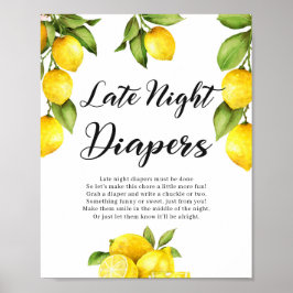 Citrus Lemons Late Night Diaper Game-tecken Poster