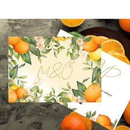 Citrus Lemons Orangar Botaniska Modern Bröllop OSA Kort