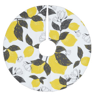 Citrus Lemons, Vintage Sommarsömlös. Julgransmatta Borstad Polyester