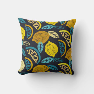 Citrus lime citron doodle hand plockade mönster ba kudde