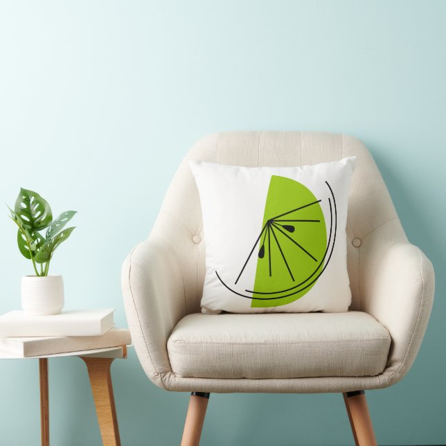 Citrus Lime green back square Dekorativ kudde (Stol)