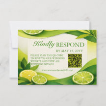 Citrus Lime Grönska Bröllops QR-kod