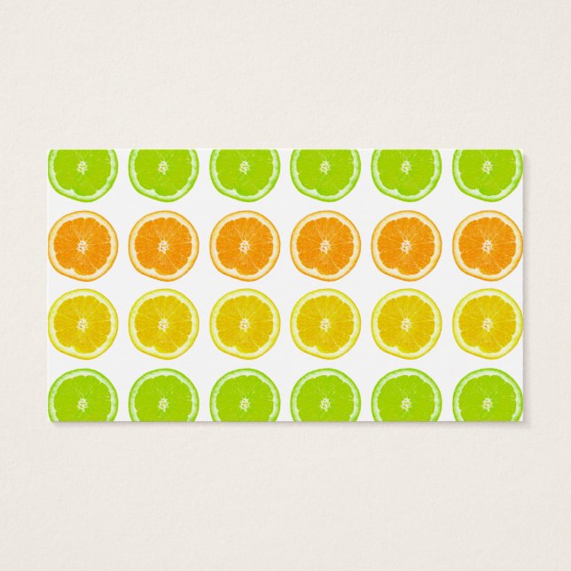 Citrus Lime, Orange och Lemon Polka Dot Slices Visitkort (Baksidan)