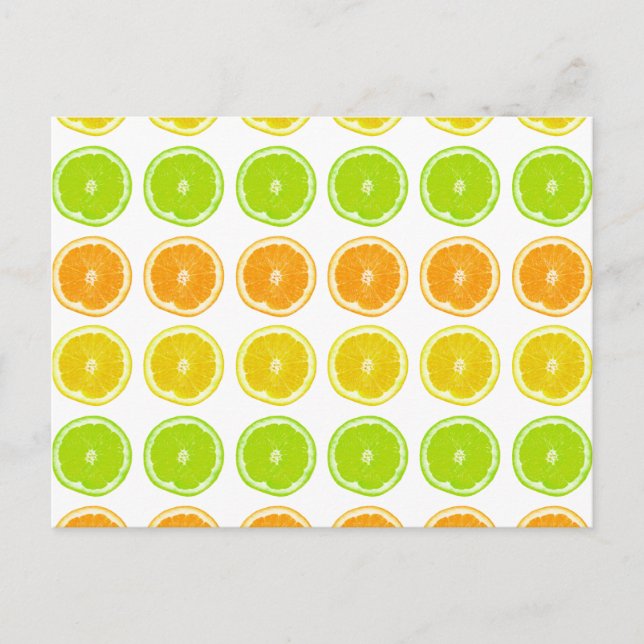 Citrus Lime, Orange och Lemon Polka Dot Slices Vykort (Framsida)