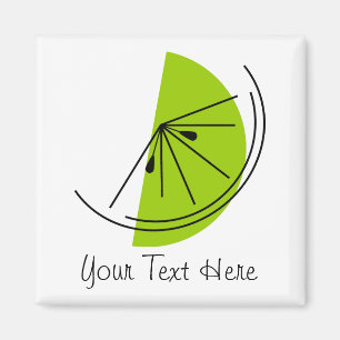 Citrus Lime Text magnet-kvadrat Magnet