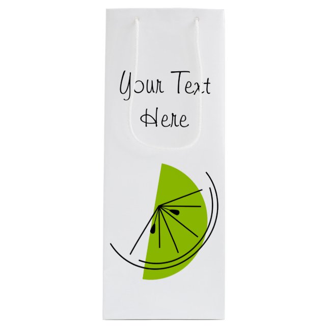 Citrus Lime Text-presentpåse vin (Framsidan)
