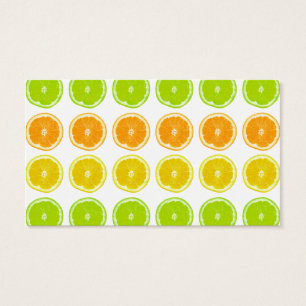 Citrus limefrukt, orangen och citronpolkaen visitkort