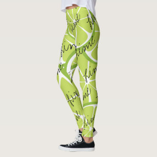 Citrus limefruktdamasker för sommar - djärv leggings