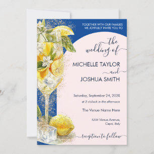 Citrus Limoncello Italien Destination Wedding Inbjudningar
