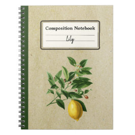 Citrus Limonium Illustration Personlig Comp Anteckningsbok
