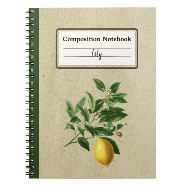 Citrus Limonium Illustration Personlig Comp Anteckningsbok (Framsidan)