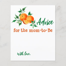 Citrus Little Cutie Baby Shower Advice Game Card