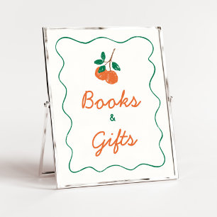 Citrus Little Cutie Baby Shower Bokar och Gifts Poster