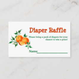Citrus Little Cutie Baby Shower Game Diaper Raffle Tilläggskort