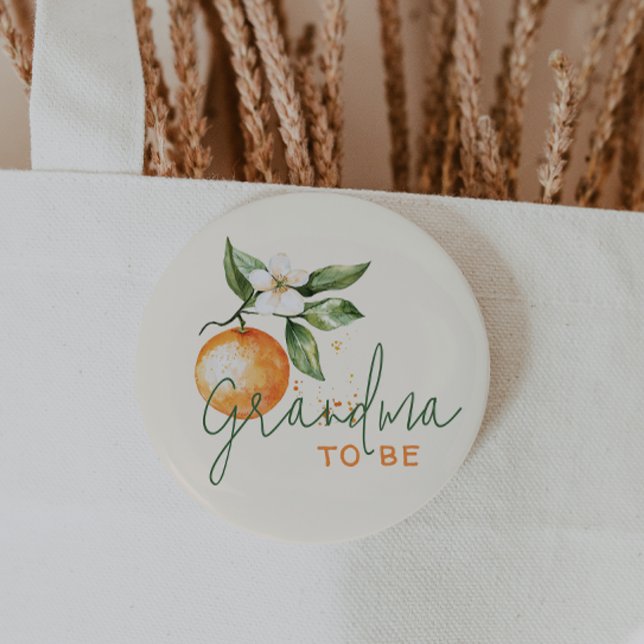 Citrus Little Cutie Baby Shower Grandma To Be Knapp (Skapare uppladdad)
