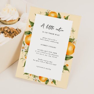 Citrus Little Cutie Baby Shower Inbjudningar