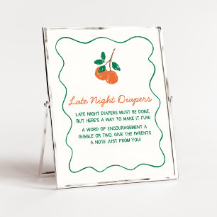 Citrus Little Cutie Baby Shower Late Night Diaper Poster
