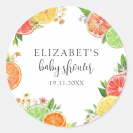 Citrus Little Cutie Baby Shower Runt Klistermärke