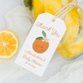 Citrus Little Cutie Baby Shower Tack Favor Presentetikett