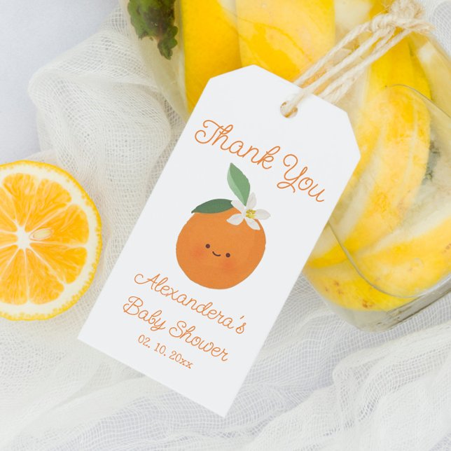 Citrus Little Cutie Baby Shower Tack Favor Presentetikett (Skapare uppladdad)
