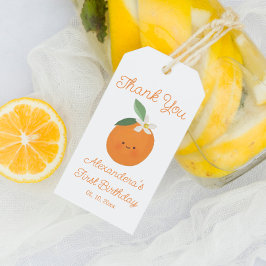 Citrus Little Cutie Birthday Tack Favor Presentetikett