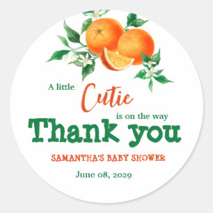 Citrus Little Cutie Botanie Orange Baby Shower C Runt Klistermärke