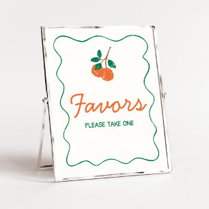 Citrus Little Cutie Modern Baby Shower Favoriter Poster