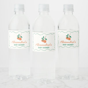 Citrus Little Cutie Modern Baby Shower Vattenflaskor Etikett