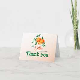 Citrus Little Cutie on the Way Orange Baby Shower Tack Kort
