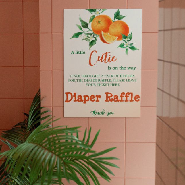 Citrus Little Cutie Orange Baby Diaper Raffle Game Poster (Skapare uppladdad)