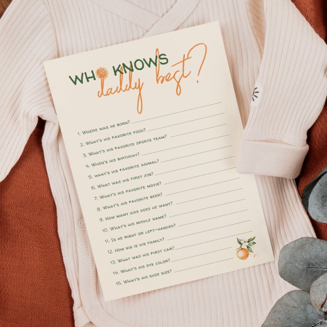 Citrus Little Cutie som känner pappa Best Card Inbjudningar (Skapare uppladdad)