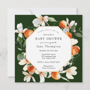 Citrus & Magnolia Baby Shower Inbjudningar