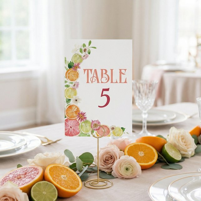 Citrus Main Squeeze Bridal Shower Table Number Bordsnummer (Skapare uppladdad)