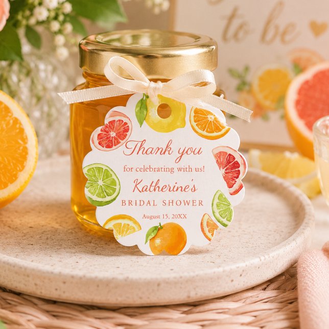 Citrus Main Squeeze Bröllopsdusch Tackgåva Gåvor Etiketter (Citrus Main Squeeze Bridal Shower Favor gift tag)