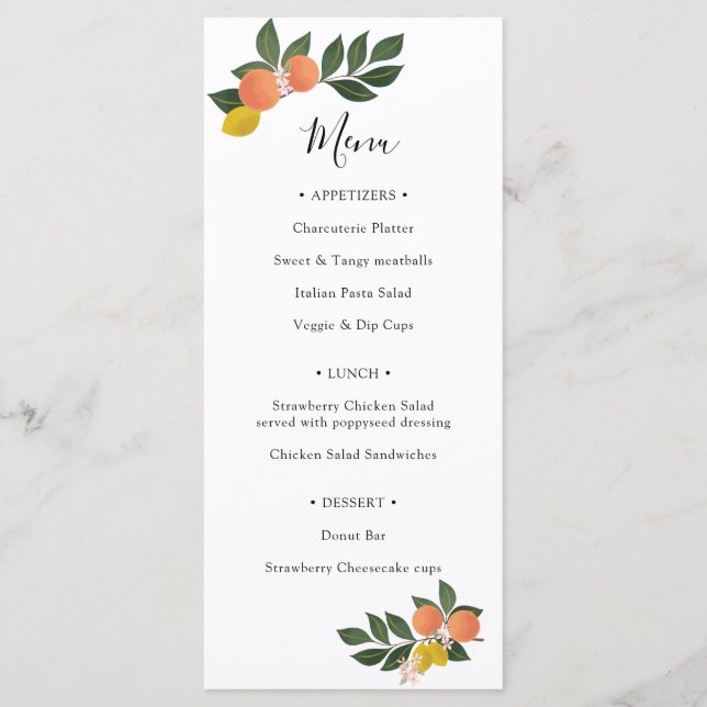 Citrus Main Squeeze Lemons and Oranges Shower Meny (Framsida)