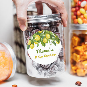 Citrus Main Squeeze Sötnos Lemon Baby Shower Runt Klistermärke