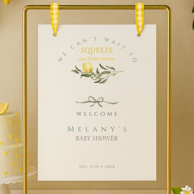 Citrus Mama's Squeeze Bow Välkommen Baby Shower  Poster (Citrus Mama's Squeeze Bow Welcome Baby Shower Poster)