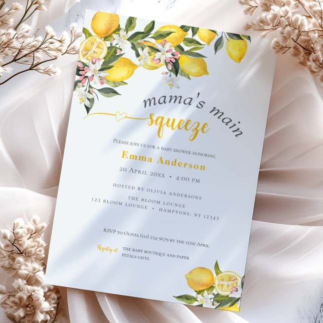 Citrus mamma huvudklämning babydusch inbjudningar (Skapare uppladdad)