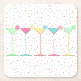 Citrus Martini Cocktail Konfettifirande Partyfiran Underlägg Papper Kvadrat