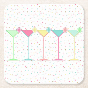 Citrus Martini Cocktail Konfettifirande Partyfiran Underlägg Papper Kvadrat