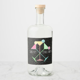 Citrus Martini Cocktailfest Firande av möhippa Spritflaskor Etikett