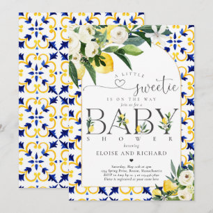 Citrus Mediterranean Botanical Baby Shower Inbjudningar
