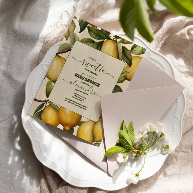 Citrus Mediterranean Botanical Baby Shower Inbjudningar (Skapare uppladdad)