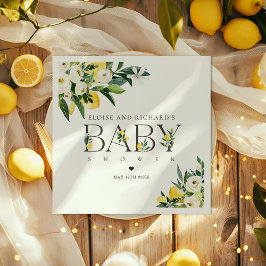Citrus Mediterranean Botanical Baby Shower Pappersservett