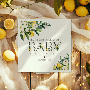 Citrus Mediterranean Botanical Baby Shower Pappersservett
