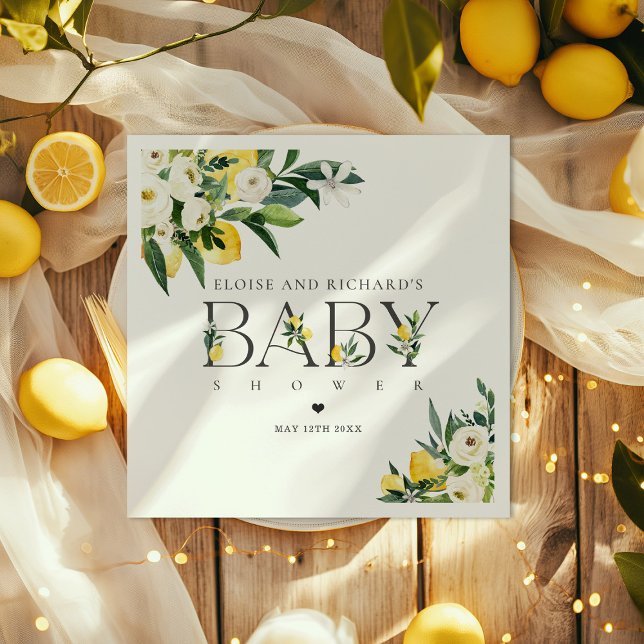 Citrus Mediterranean Botanical Baby Shower Pappersservett (Skapare uppladdad)