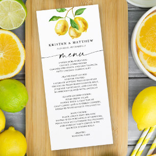 Citrus Menu i Lemon Watercolor Meny