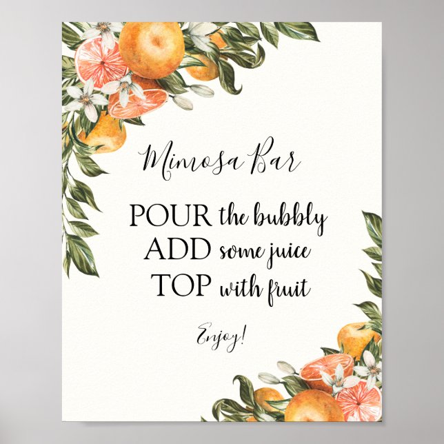Citrus Mimosa Pub Drink-tecken Poster (Framsidan)