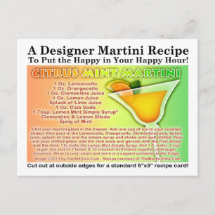 Citrus Mint Martini Recipe-vykort Vykort